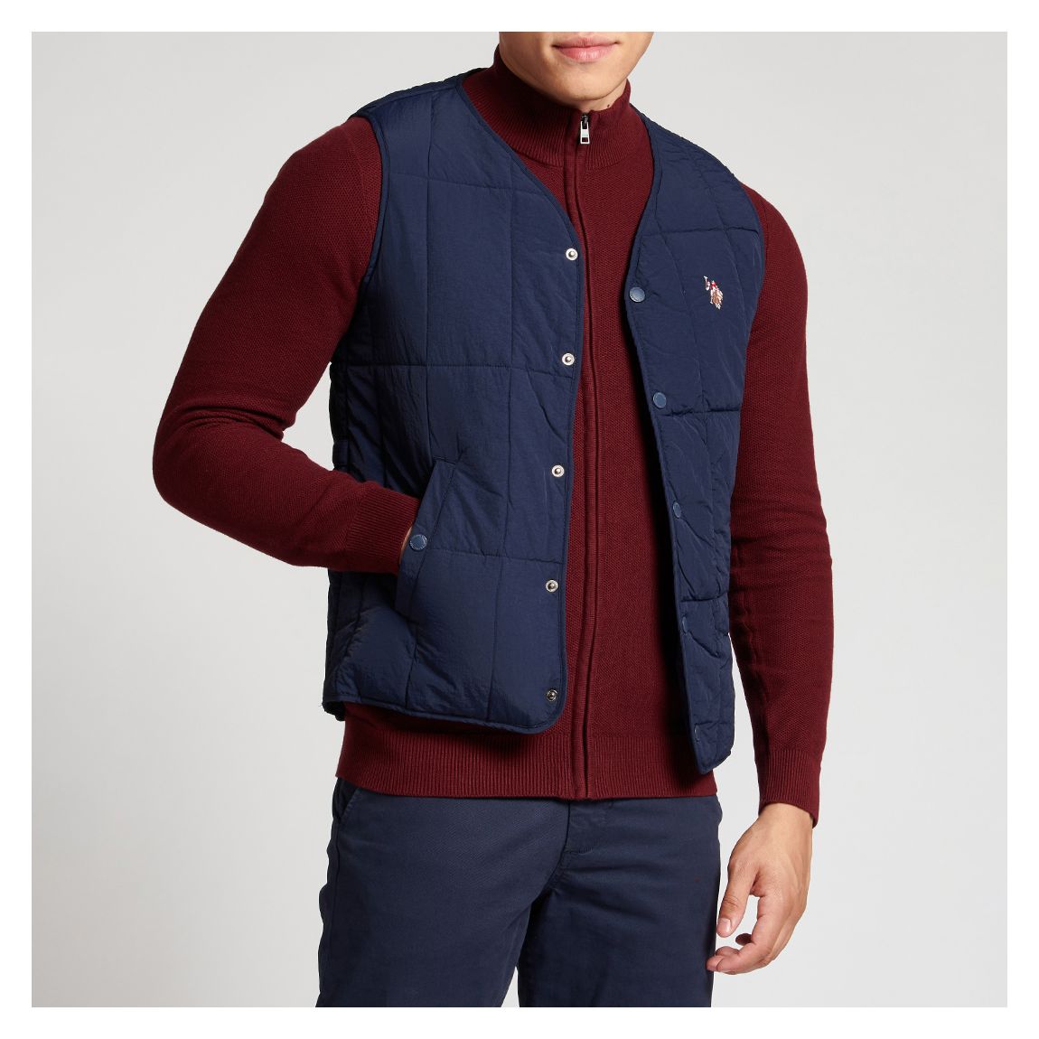 Navy Quilted Gilet main product photo