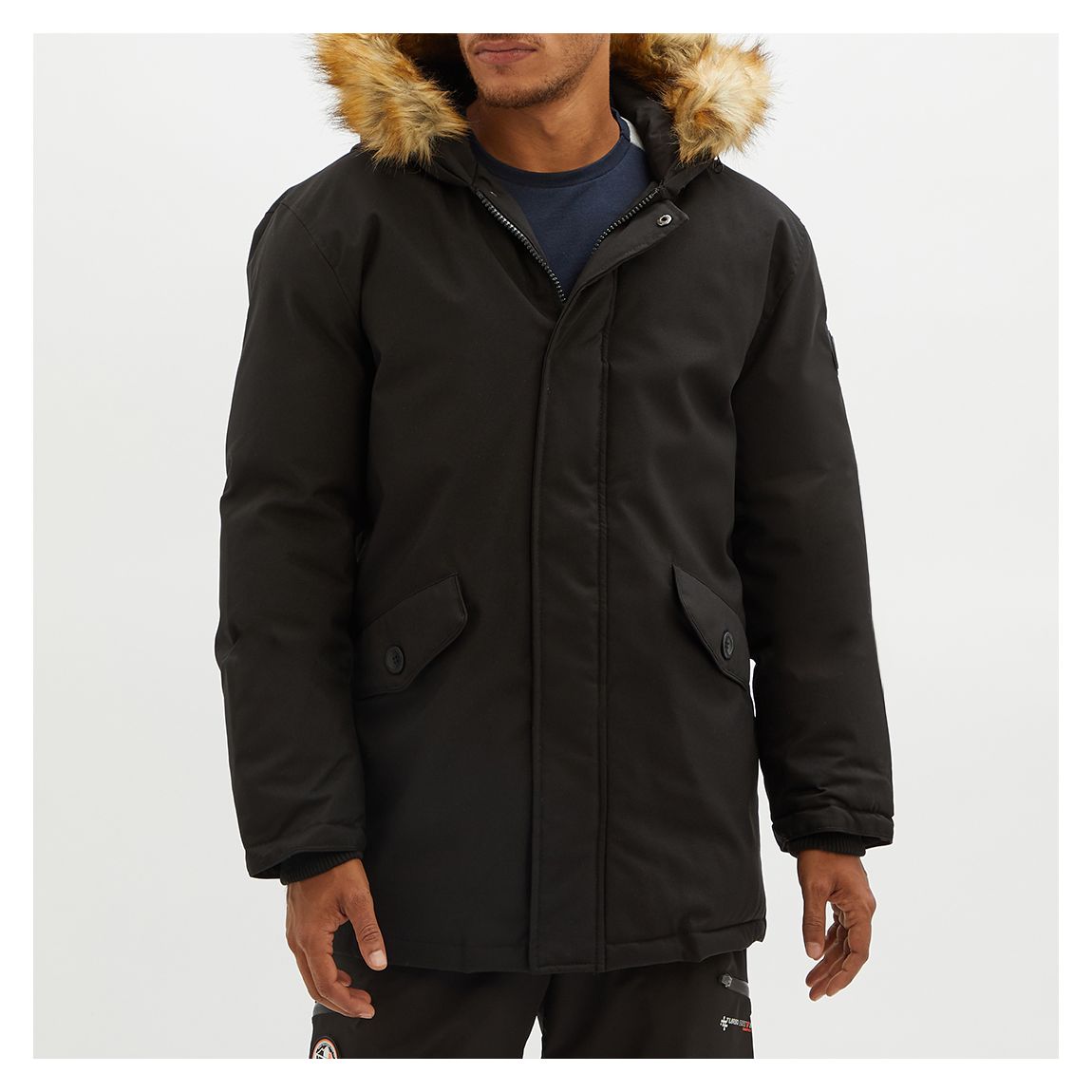 Black Parka Fur Hooded Jacket main product photo