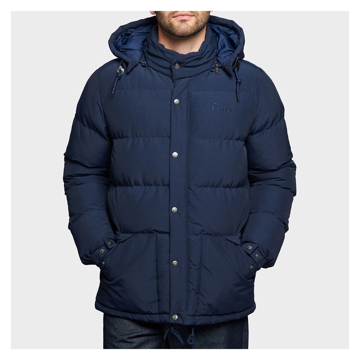 Navy Contrast Puffer Jacket main product photo