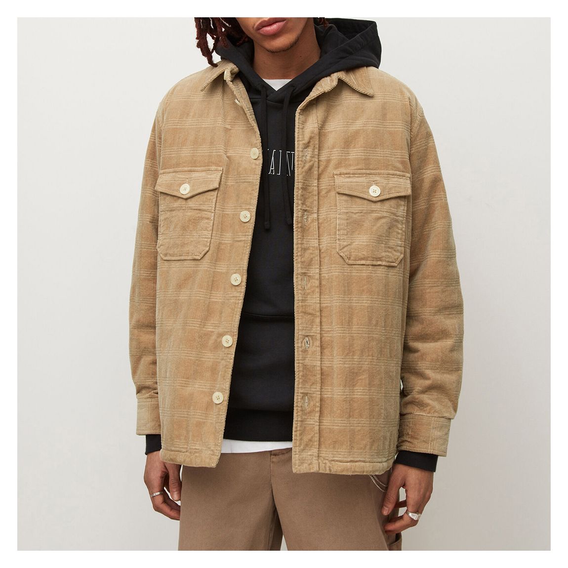 Tan Ashi Check Cotton Jacket main product photo