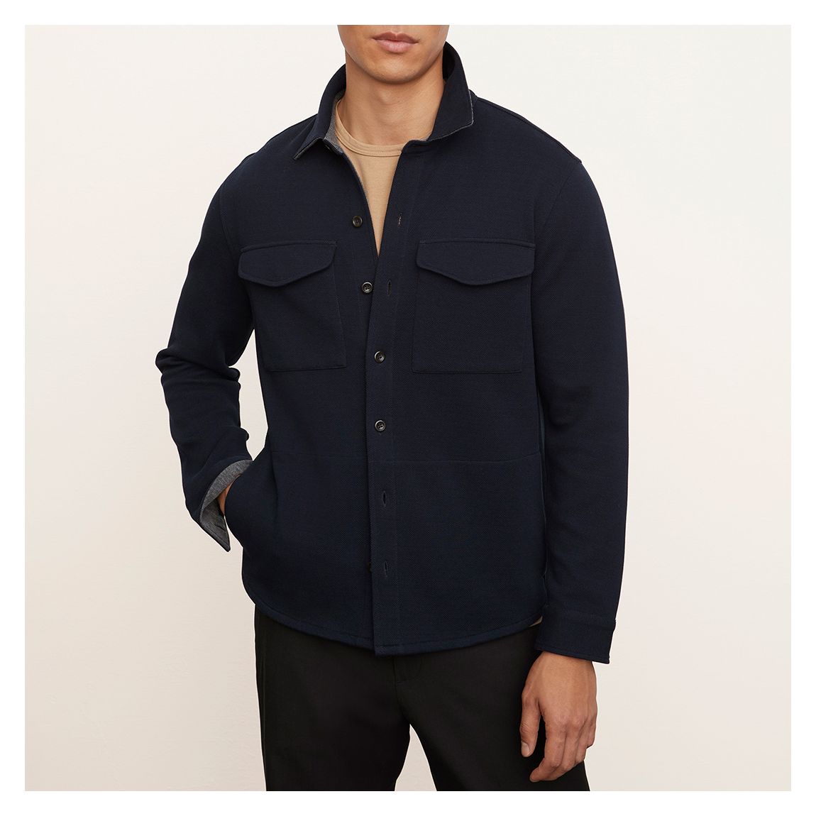 Black Cotton Shirt Jacket main product photo