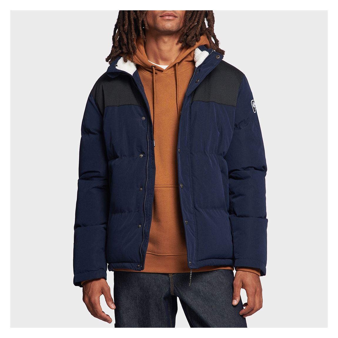 Navy P Bear Cut and Sew Puffer Jacket main product photo
