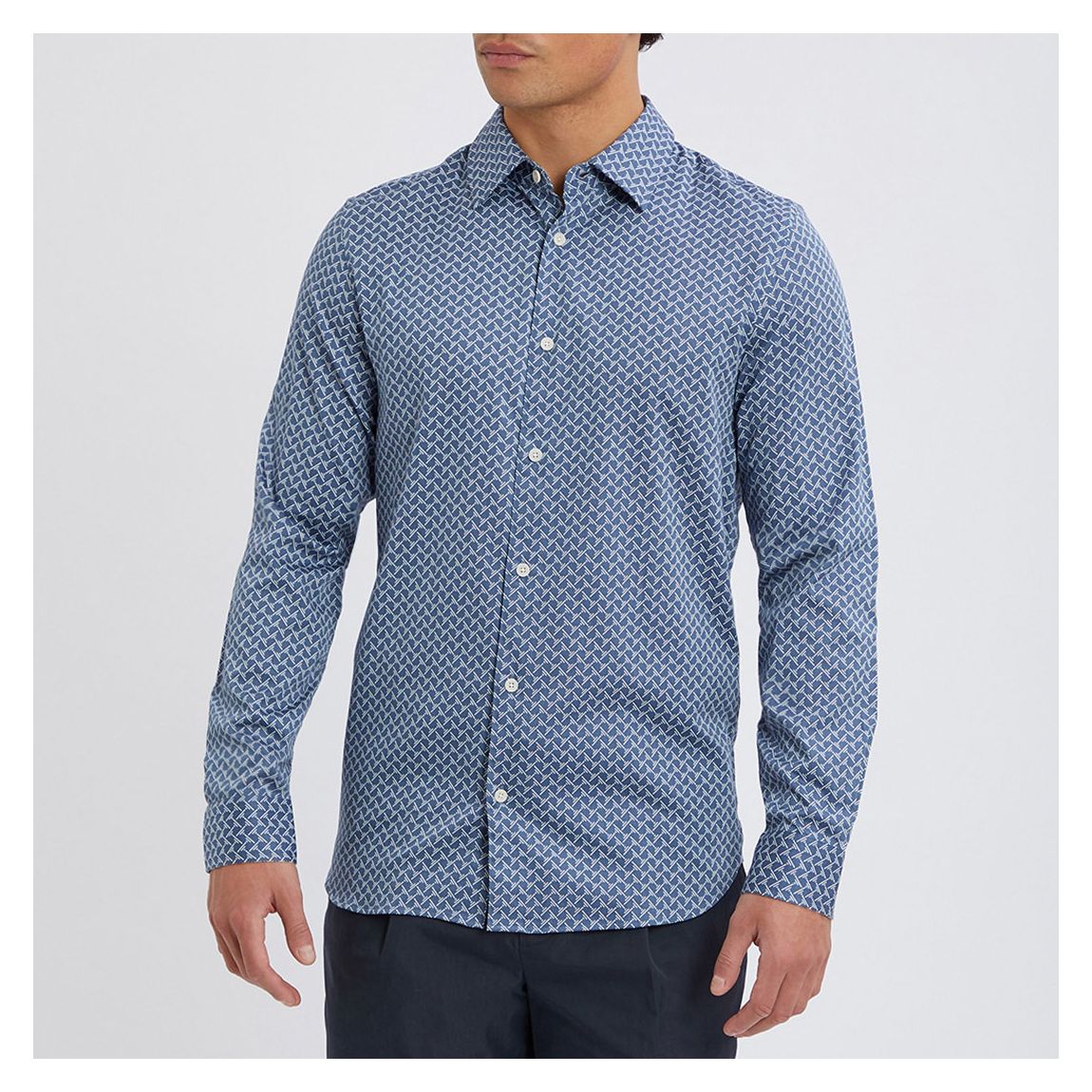 Blue Line Geo Print Shirt main product photo