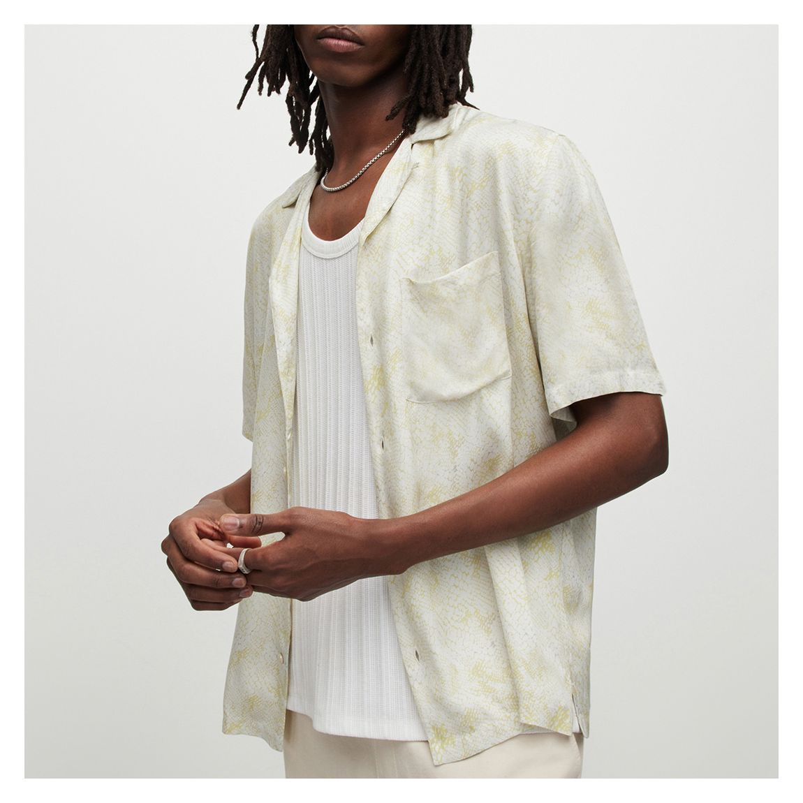 White Caiman Short Sleeve Shirt main product photo