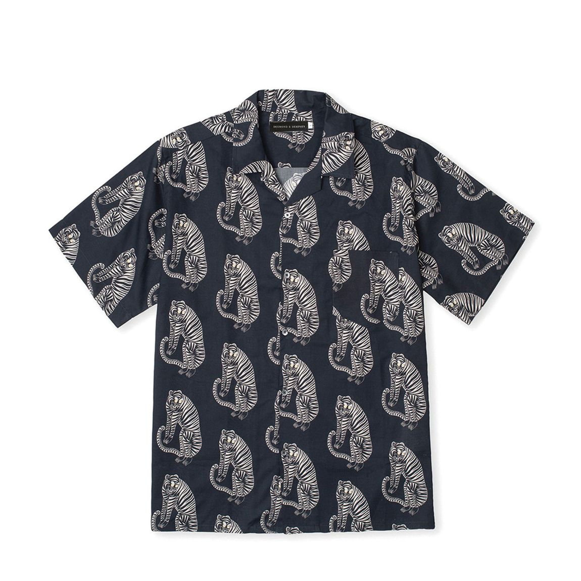 Cream Mens Sansindo Tiger Cuban Pyjama Shirt main product photo