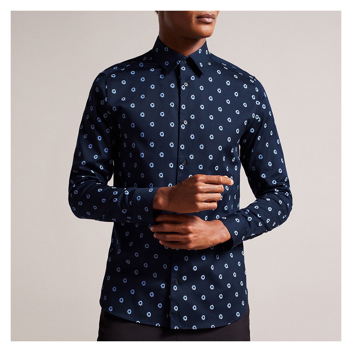 Navy Kyme Floral Print Shirt main product photo