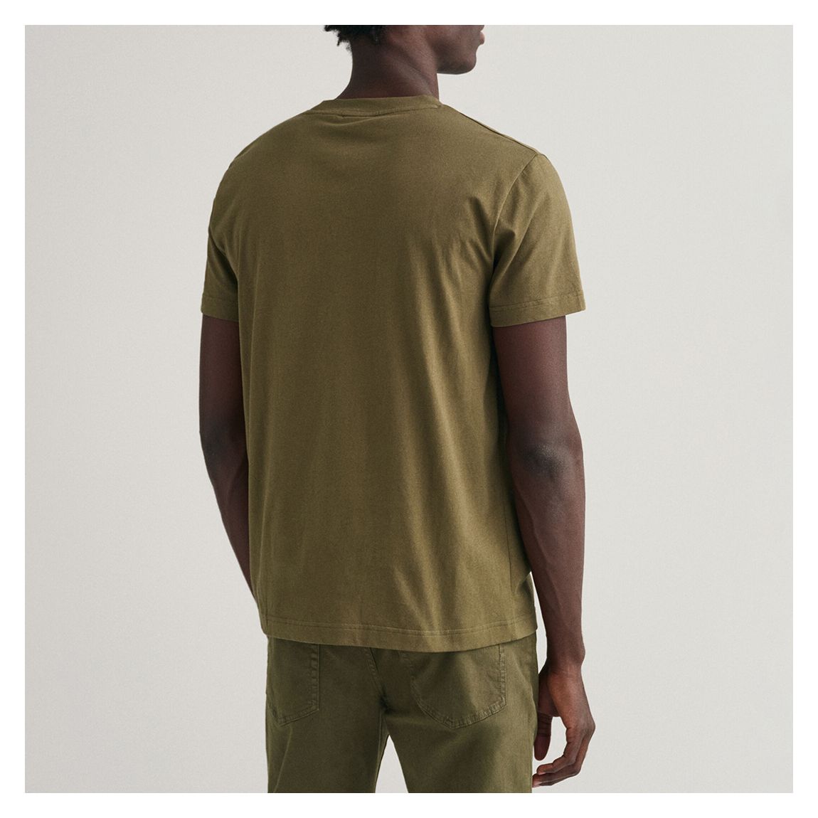 Khaki Tonal Shield Cotton T-Shirt main product photo