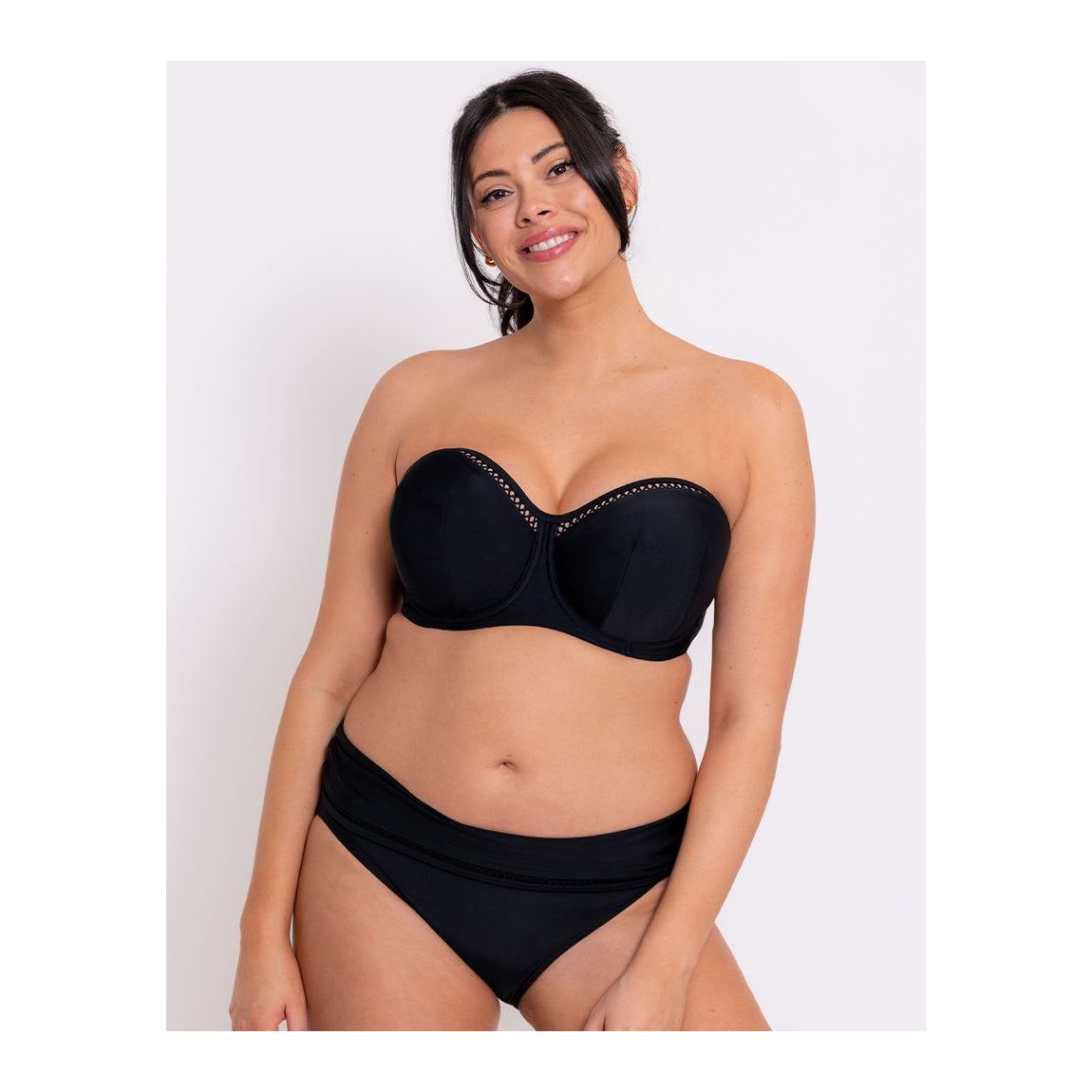 Curvy Kate First Class Bandeau Strapless Multiway Bikini Top Black 32G main product photo