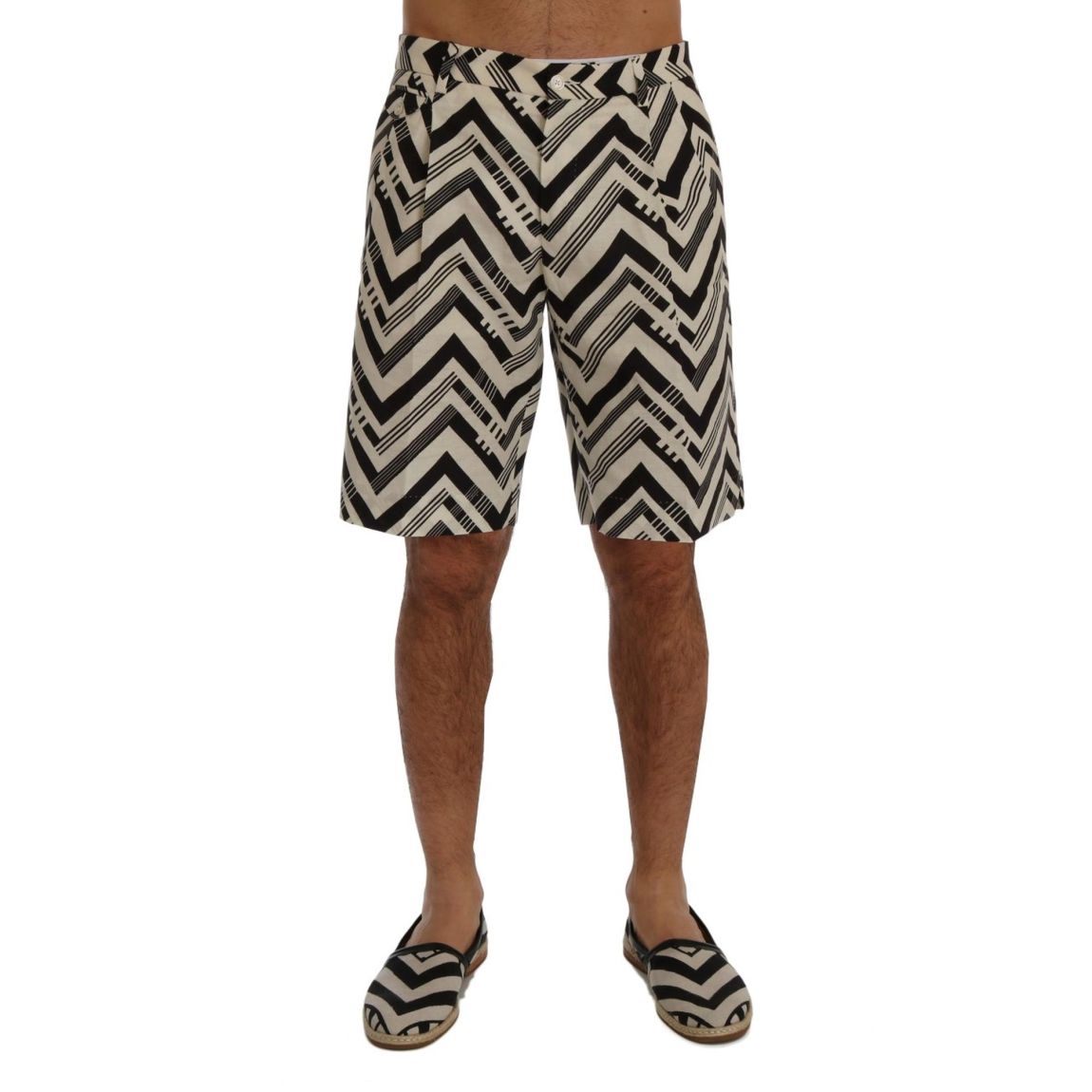 Chevron Print Shorts - Blackwhite main product photo