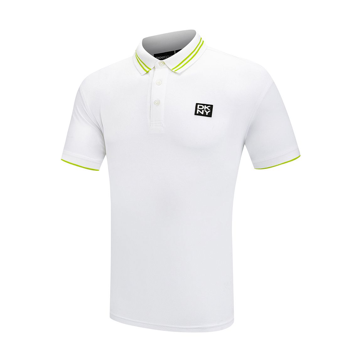 White DKNY Contrast Collar Polo Shirt main product photo