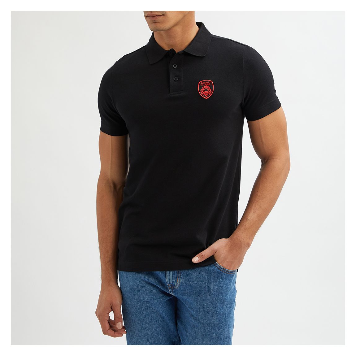 Black Logo Detail Cotton Polo Shirt main product photo