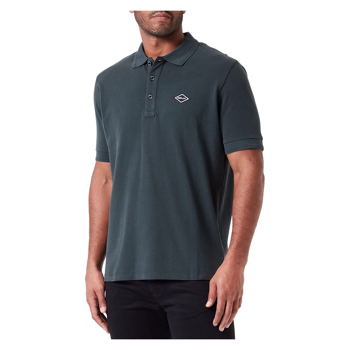 Green Cotton Pique Polo Shirt main product photo