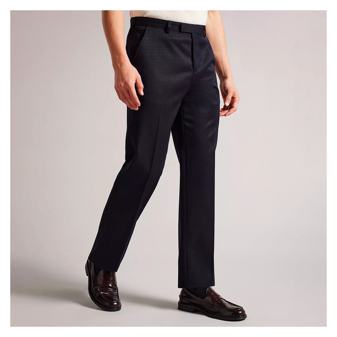 Navy Straight Fit Wool Trousers main product photo