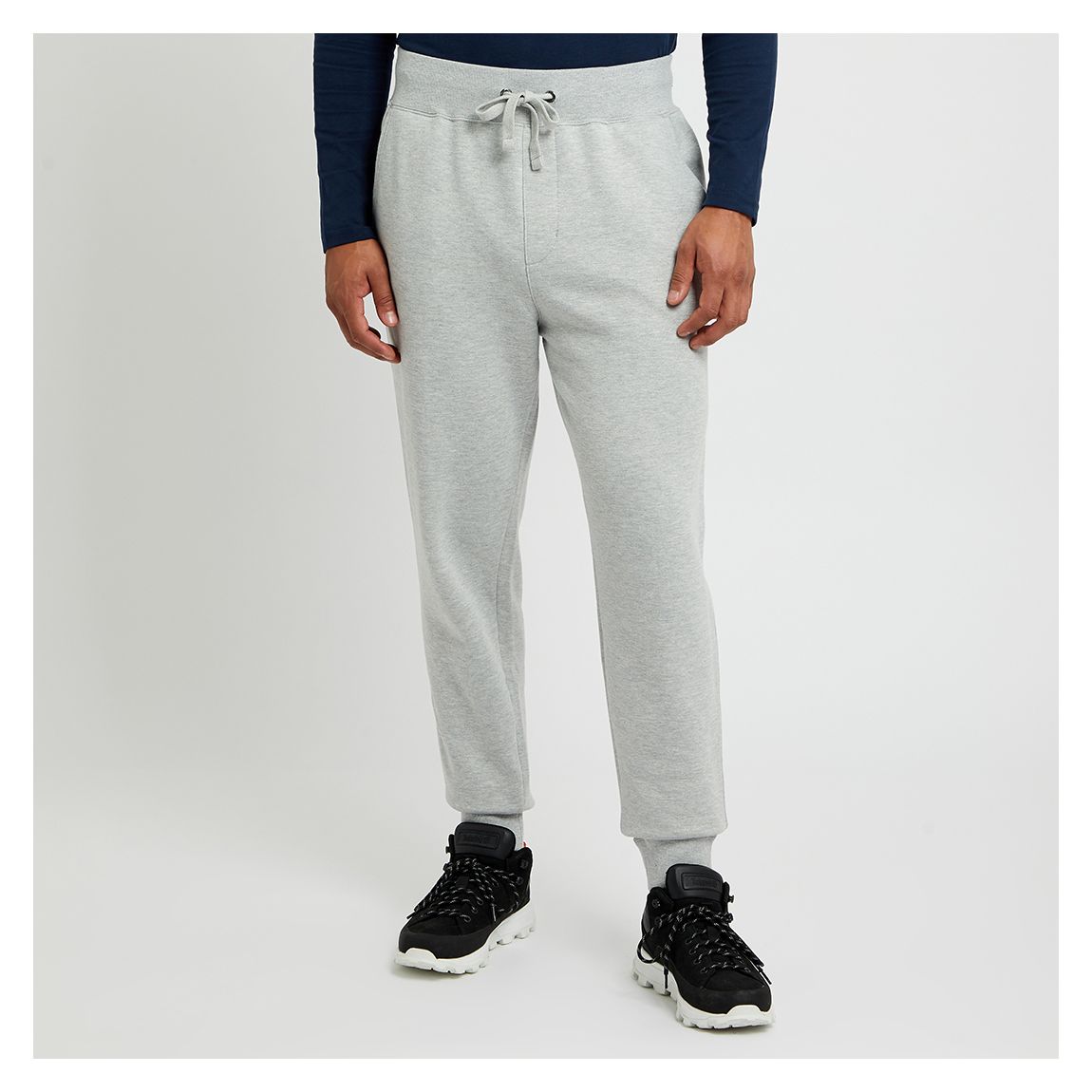 Grey Relaxed Cotton Fleece Joggers main product photo