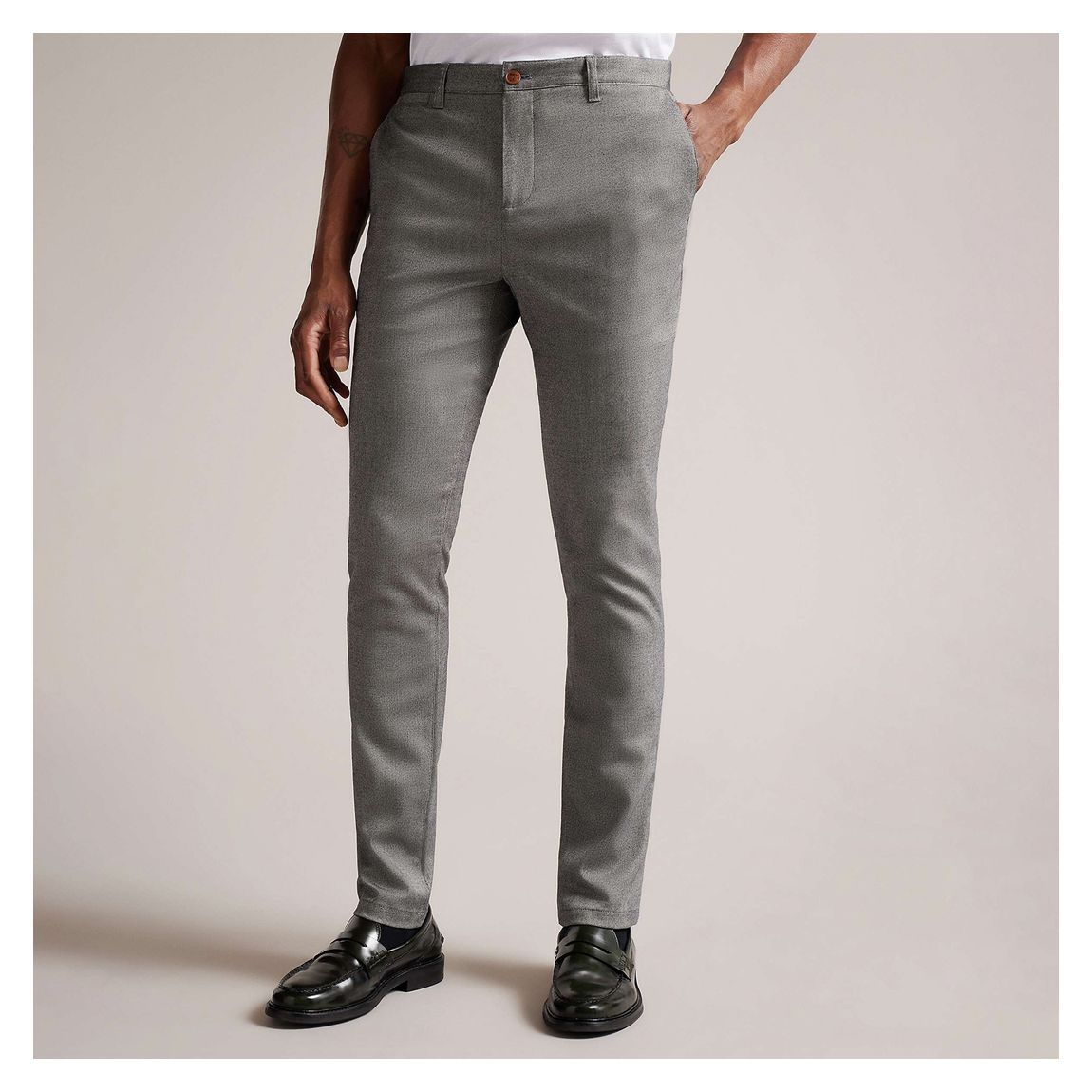 Light Grey Textured Trousers main product photo