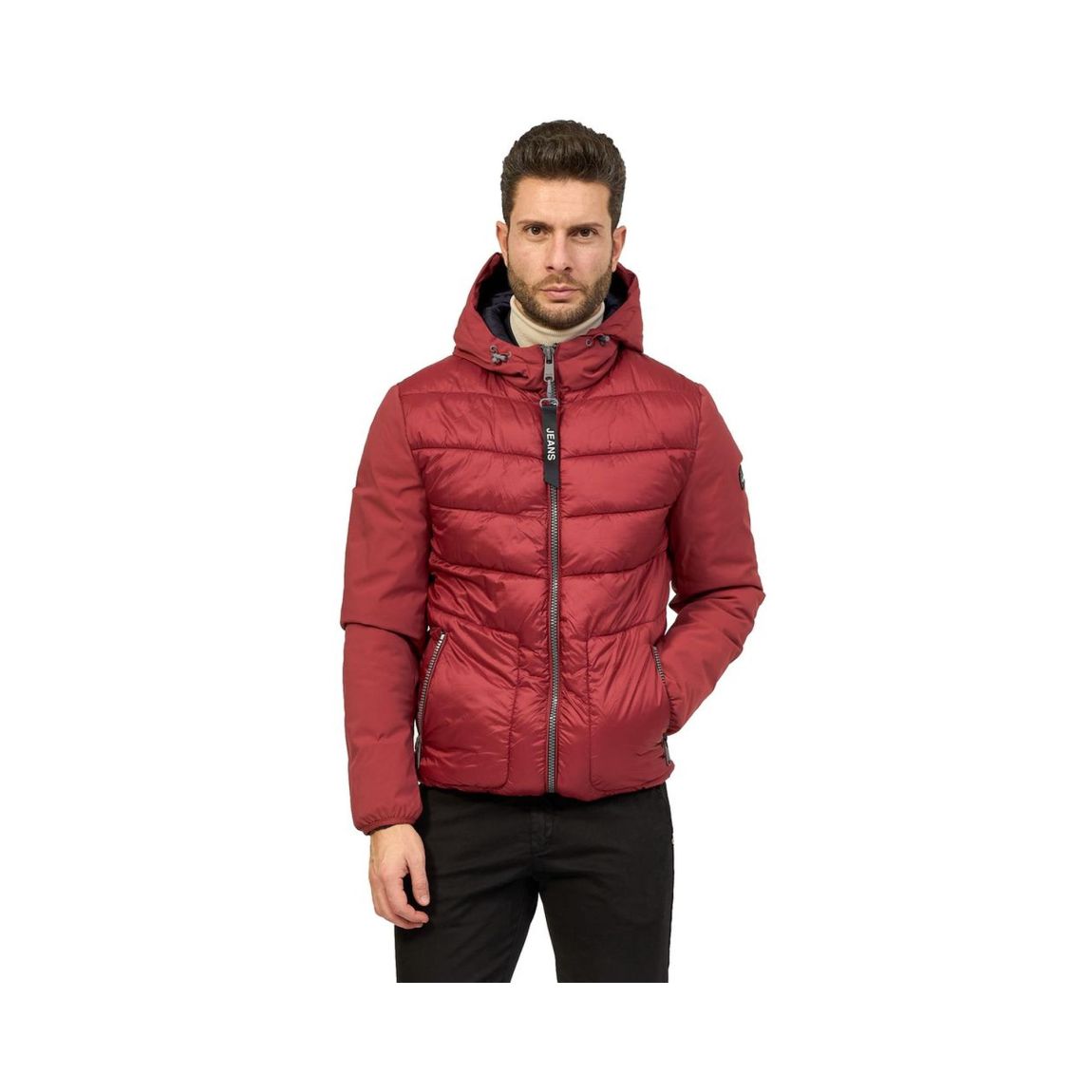 Hooded Padded Jacket Casual Style - Red main product photo