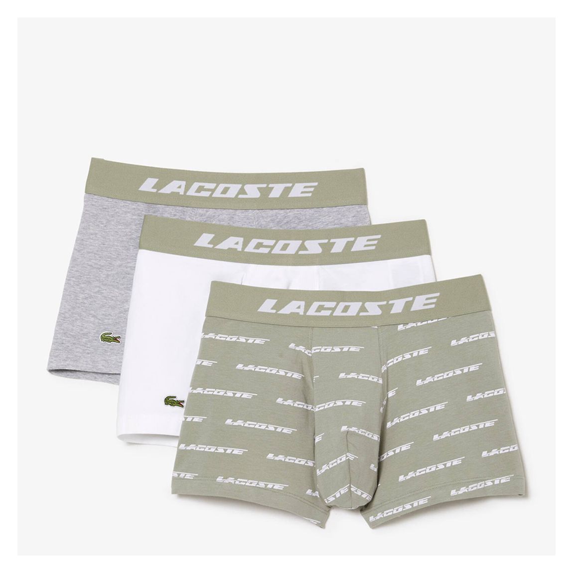 Green/White/Grey Branded 3 Pack Boxers main product photo