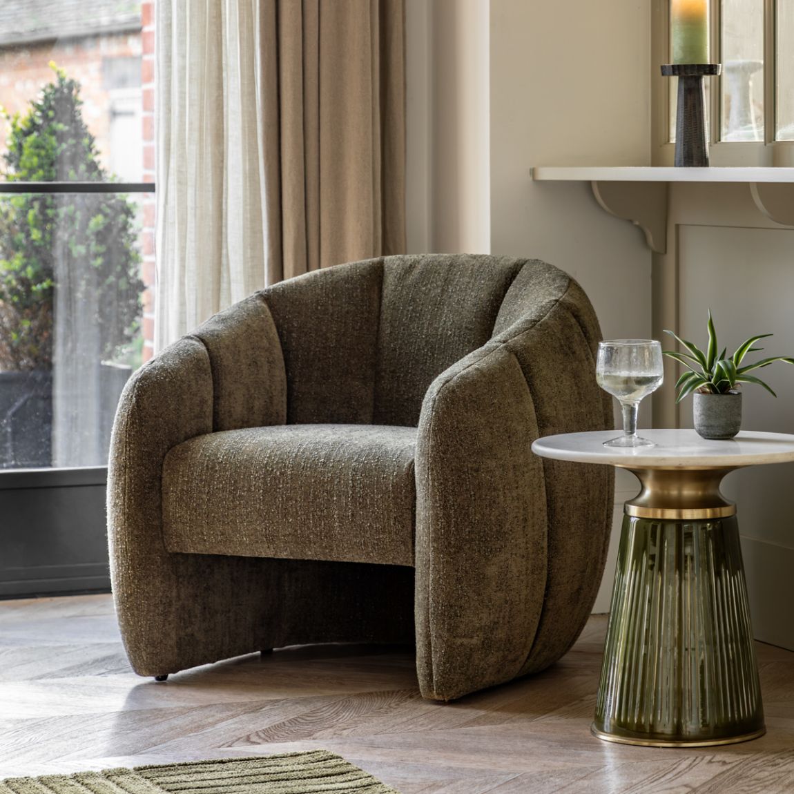 Veridian Tub Chair Moss Green main product photo