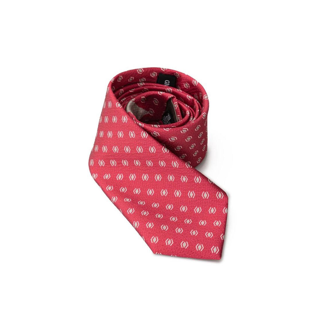 Geometric Pattern Silk Tie - Red Ties main product photo