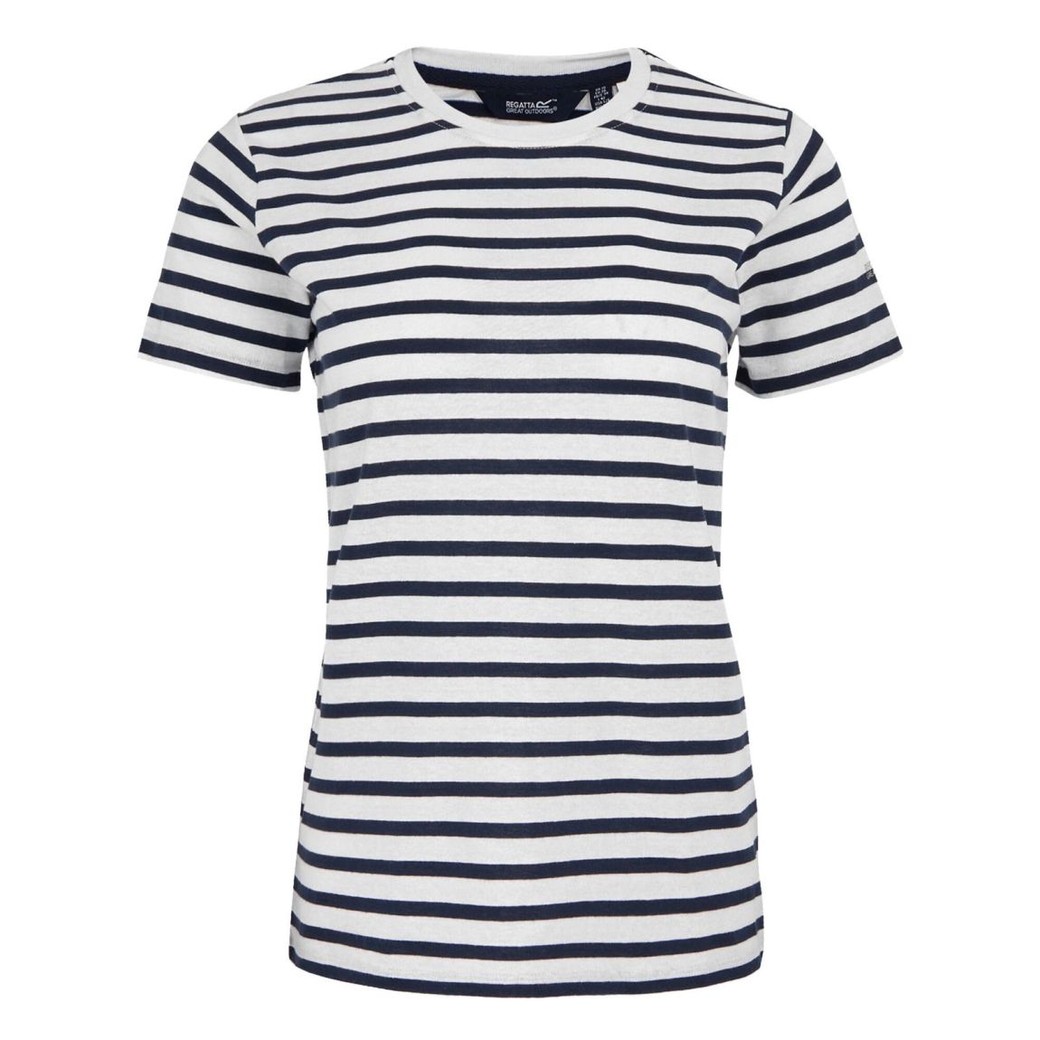 Womens/Ladies Bayletta Striped T-Shirt White/Navy main product photo