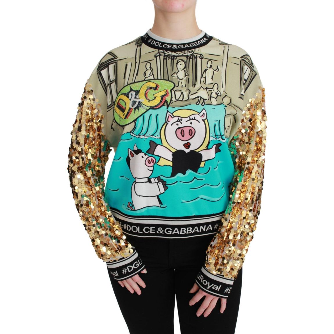 Sequin Sleeve Knit Sweater Wo - Multicolor main product photo