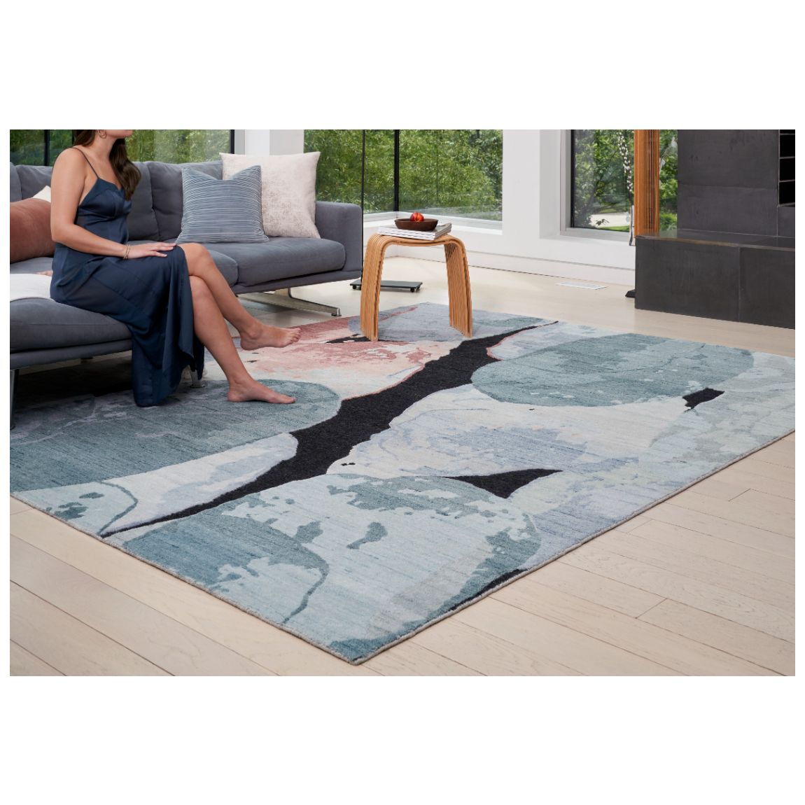 Silk Shadows - Blue Pink - 351cm x 259cm main product photo