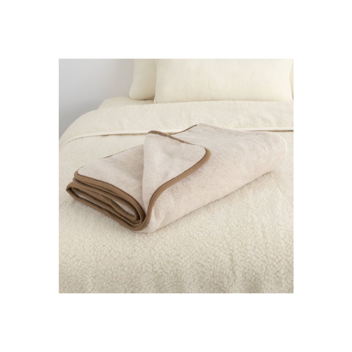Merino Wool Blanket - 130x170 Cappucino main product photo
