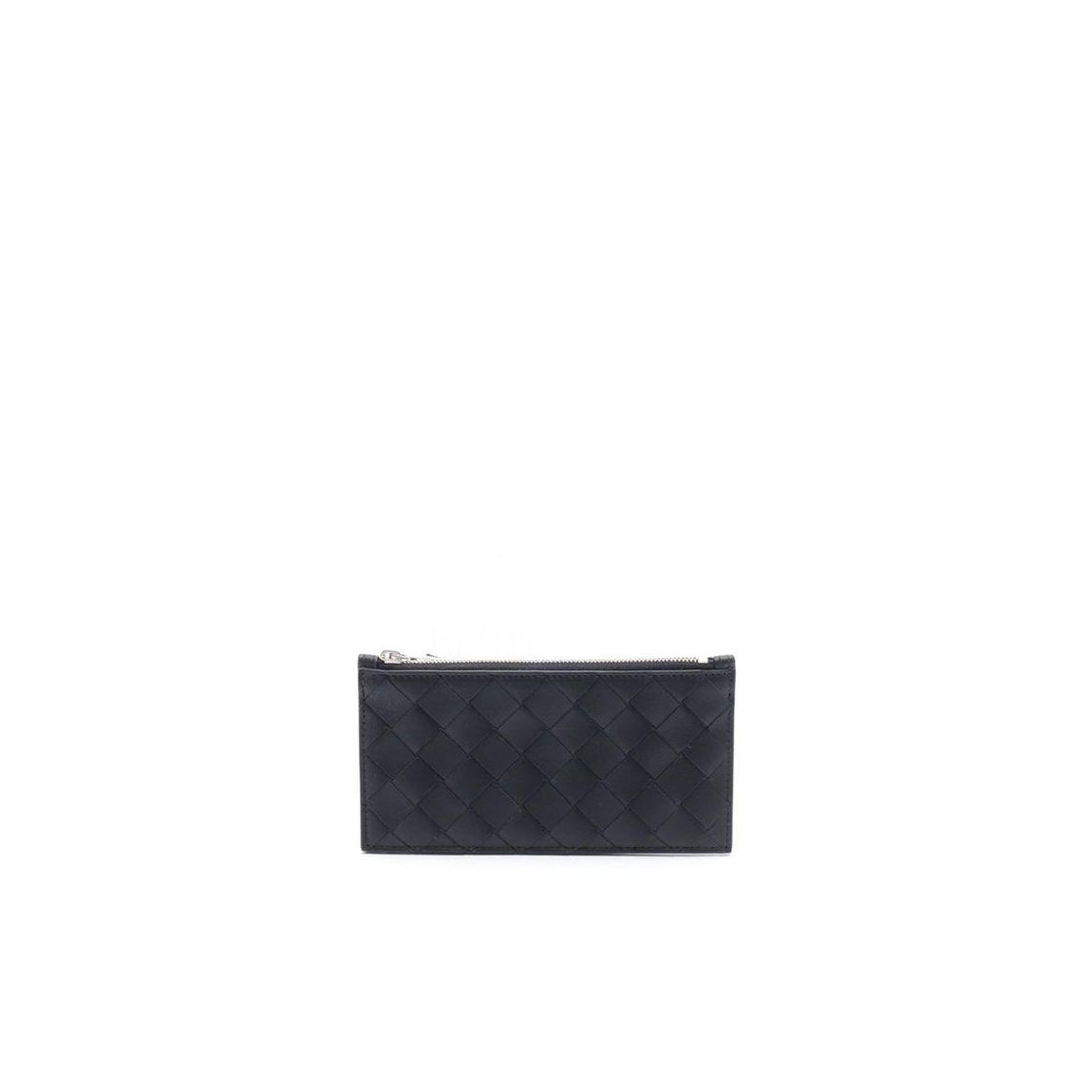 Woven Leather Cardholder with Zip Pocket Versatile Credit Card Storage main product photo