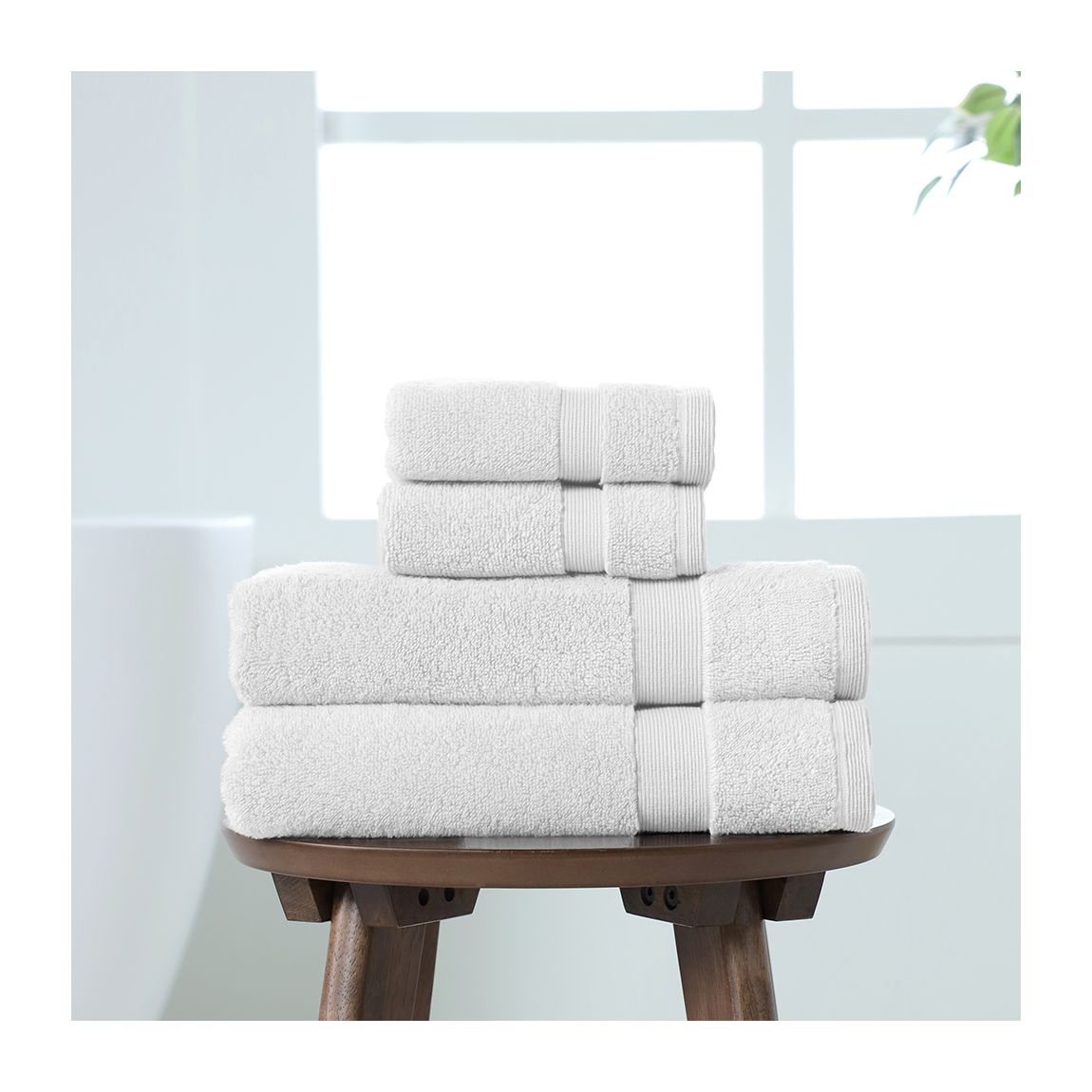 100% Cotton White Towel Bale - 2 face cloths & 2 hand towels main product photo
