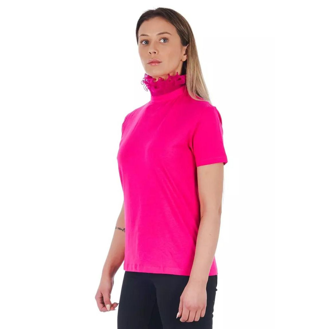 Mock Neck Short Sleeve Top Wo - Multicolor T-Shirts main product photo