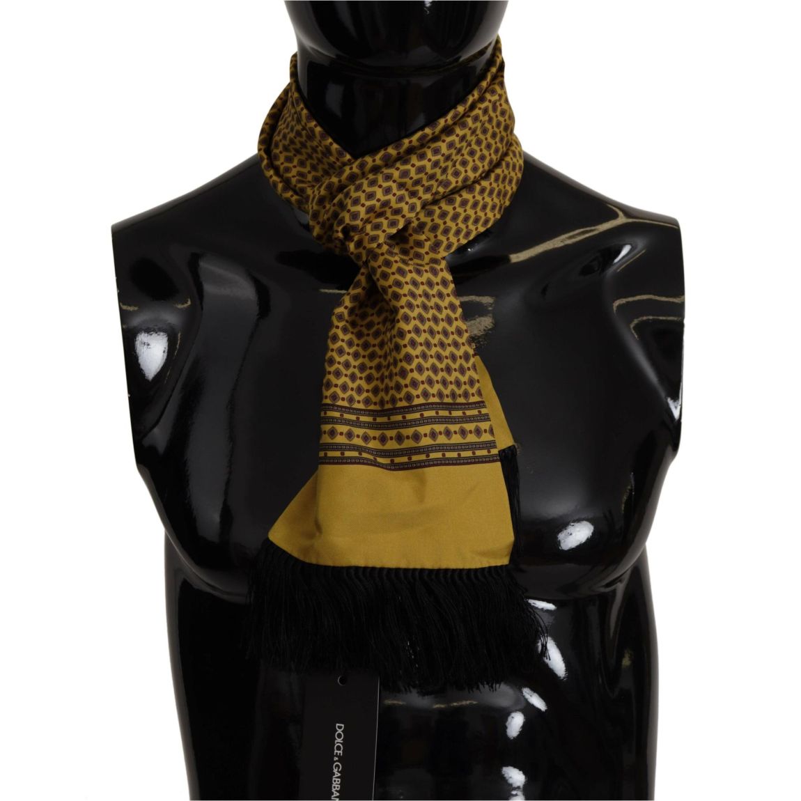 Patterned Silk Pocket Square with Tassel Accent Sophisticated main product photo