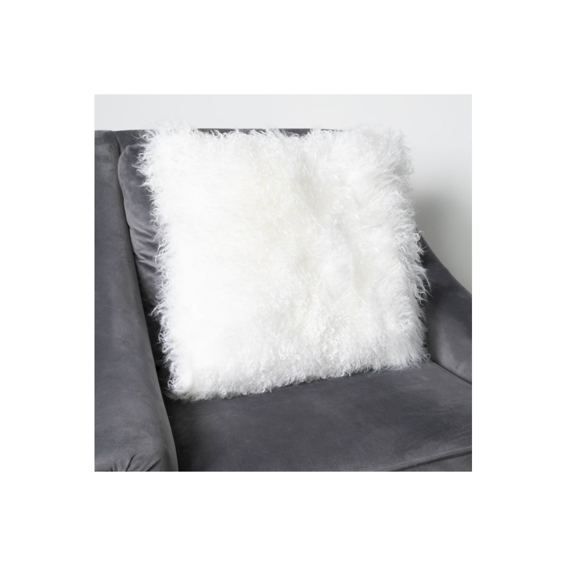 Natural Curly Sheepskin Cushion 45x45cm main product photo