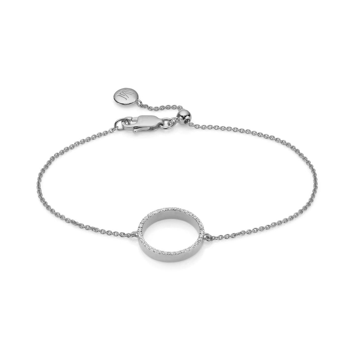 Sterling Silver Naida Circle Open Bracelet - Diamond main product photo