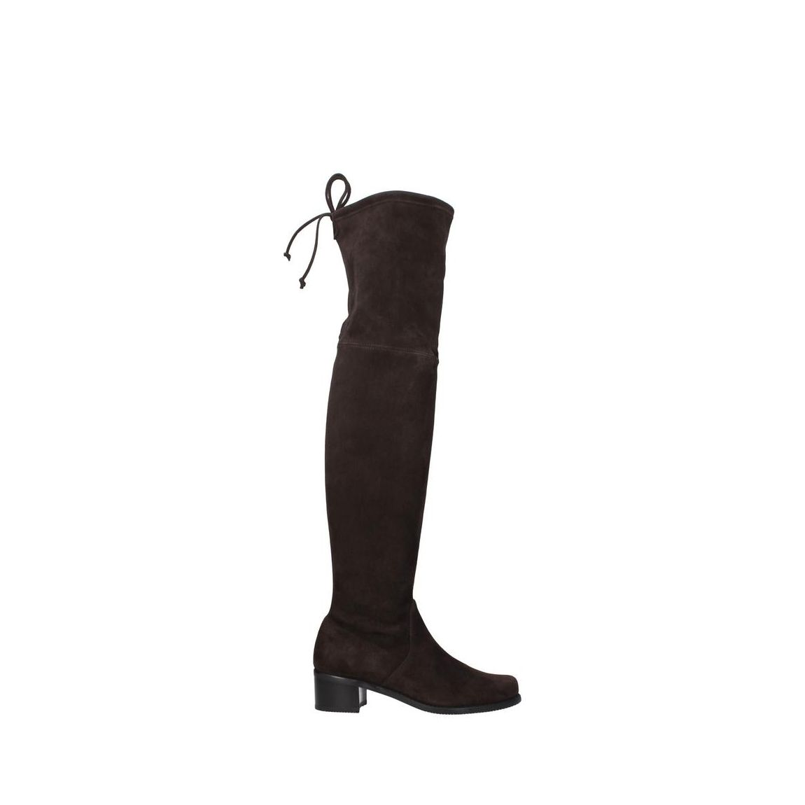 Vintage Effect Suede Leather Boots with Mid Heels Wo - Brown main product photo