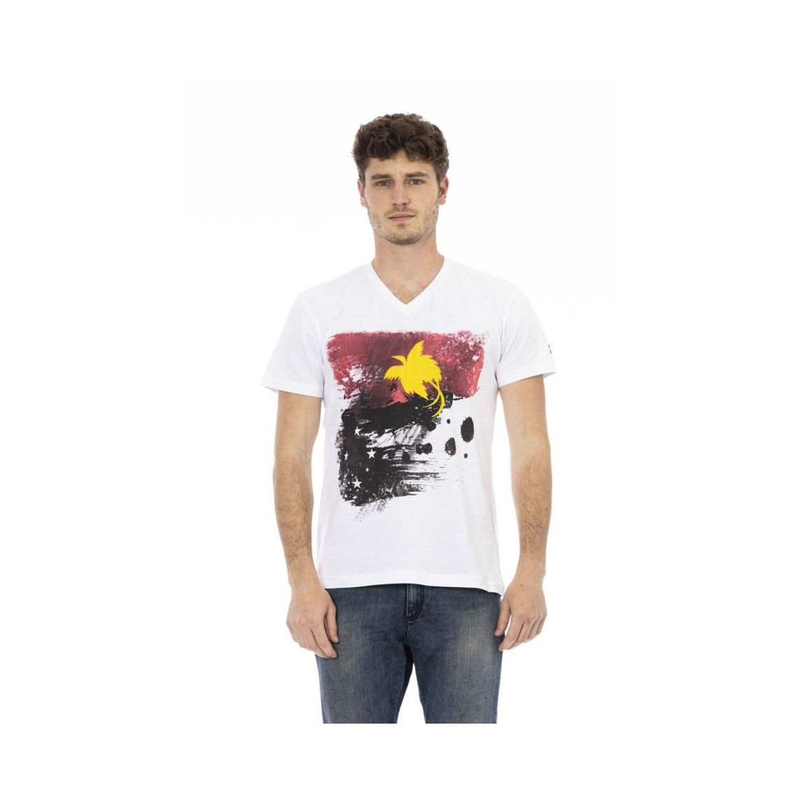 Papua New Guinea Flag VNeck TShirt - White T-Shirts main product photo