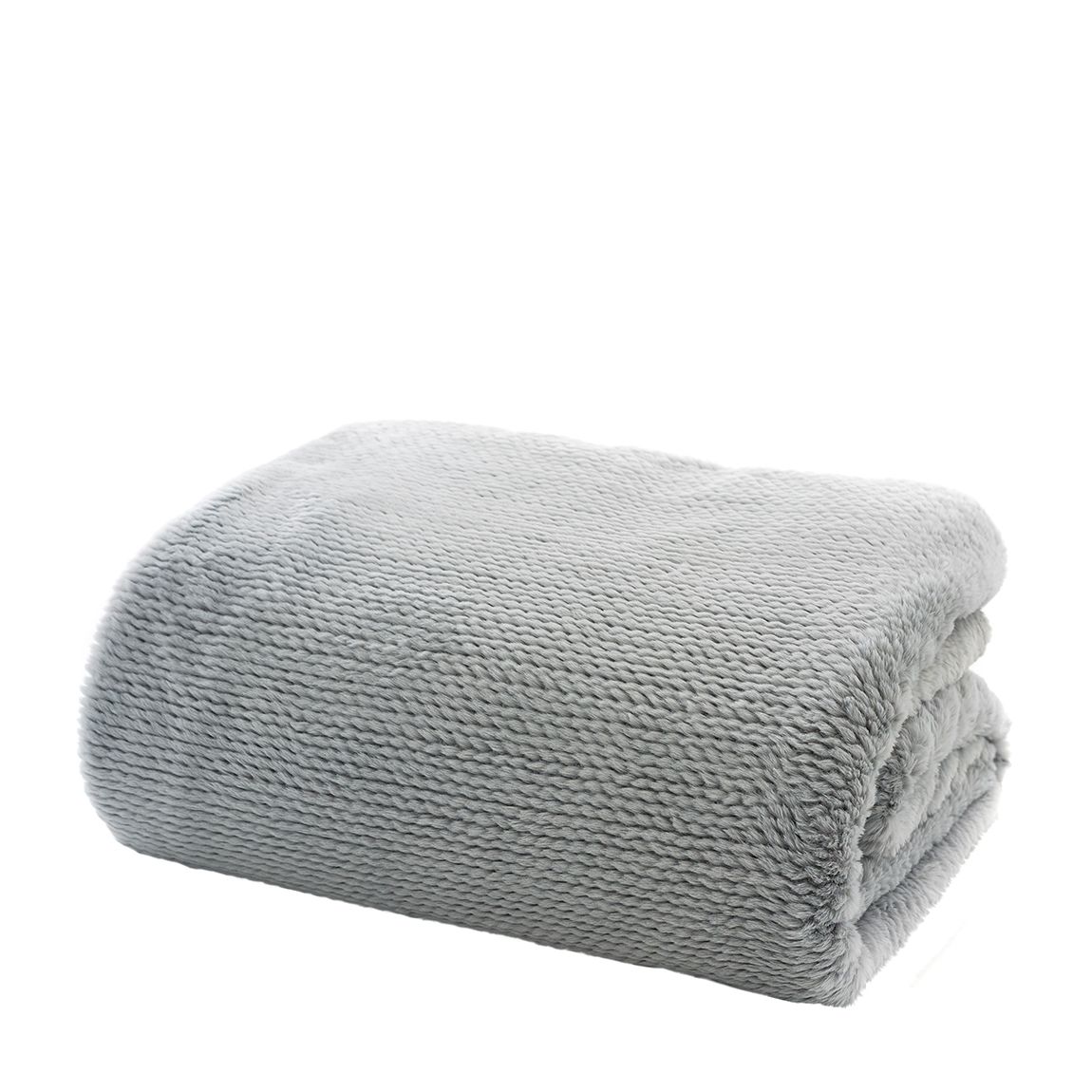 Sandringham Knit Style Faux Fur Bed Throw, Platinum main product photo