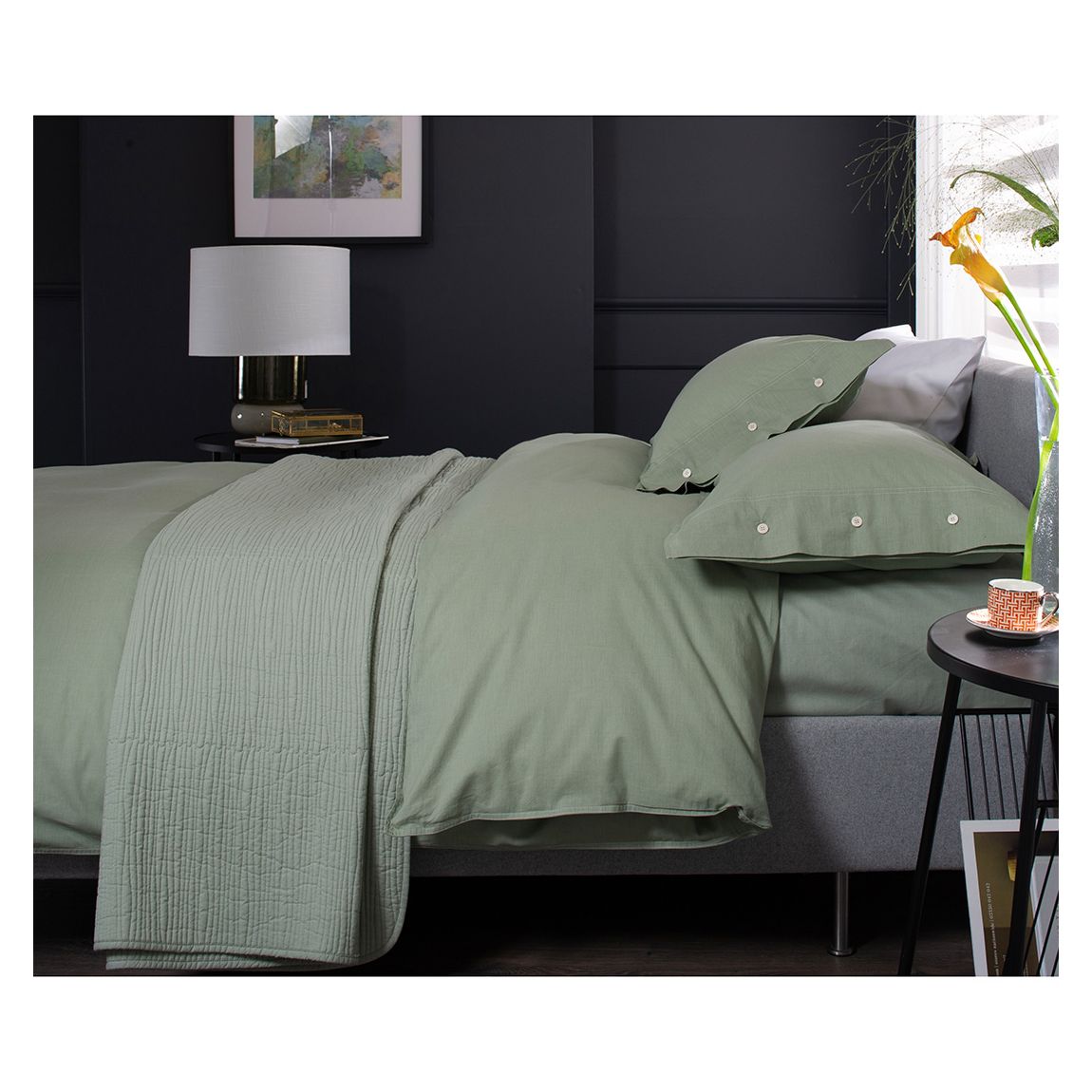 Wavy Stripe Bedspread, Desert Sage main product photo