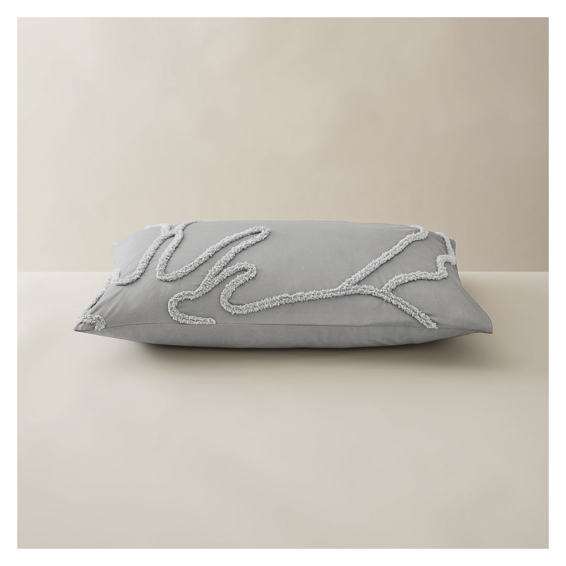 Magnolia Tufted Standard Pillowcase, Charcoal main product photo