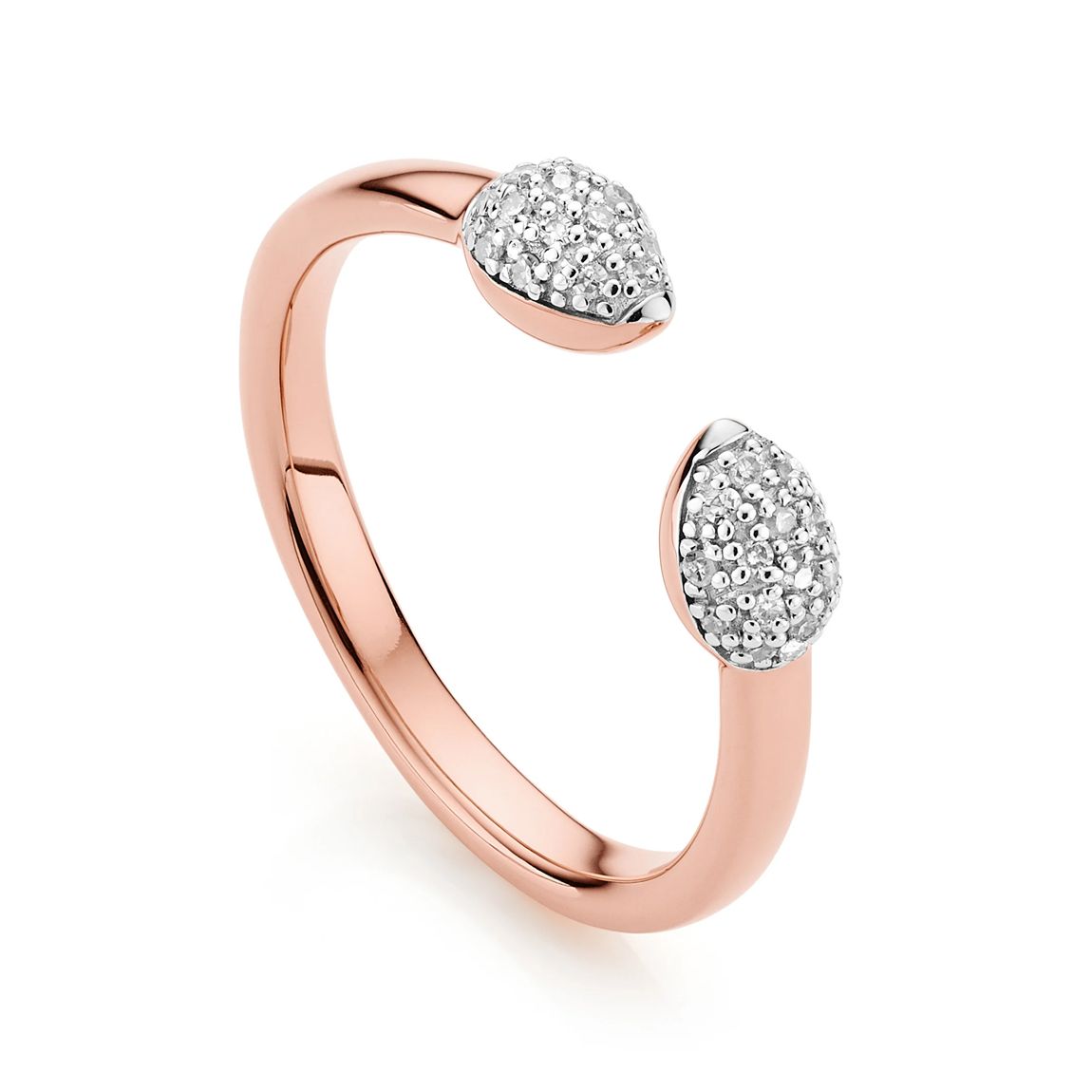 Rose Gold Vermeil Fiji Bud Stacking Diamond Ring - Diamond main product photo