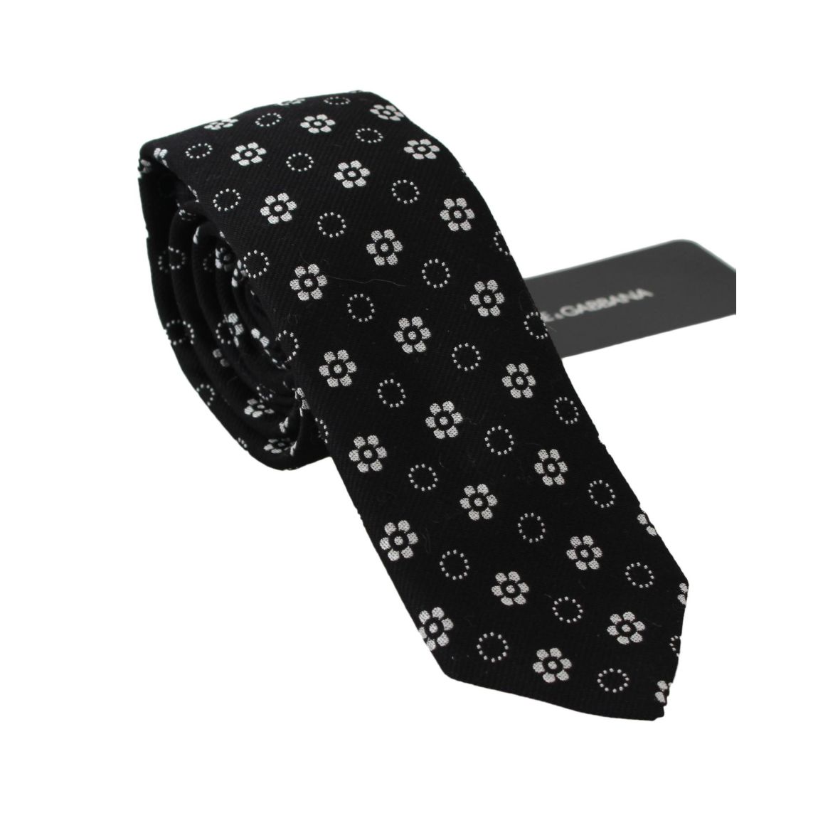 Dolce Gabbana Floral Tie Black White Ties main product photo
