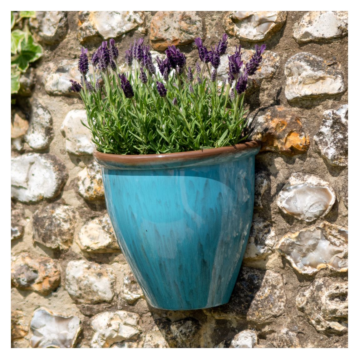 Running Glaze Wall Pot - Aqua main product photo