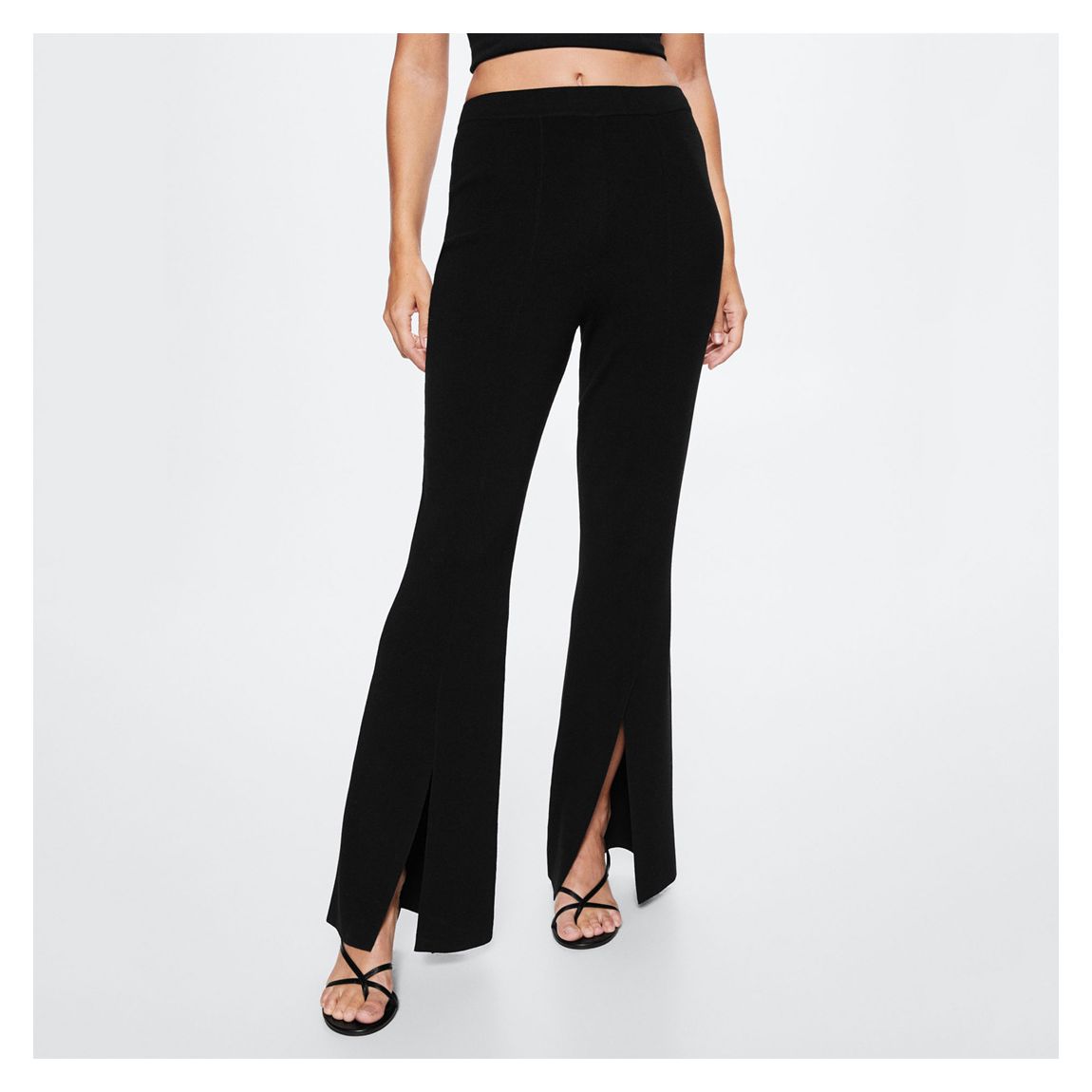Black Knitted Flared Trousers main product photo
