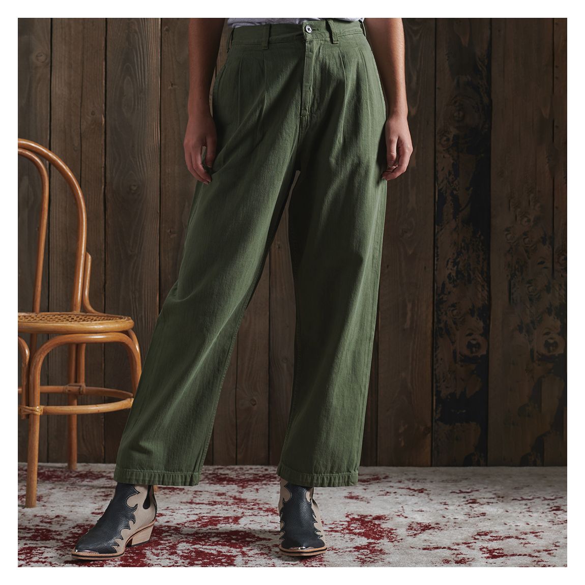 Olive Limited Edition Pleated Trousers main product photo