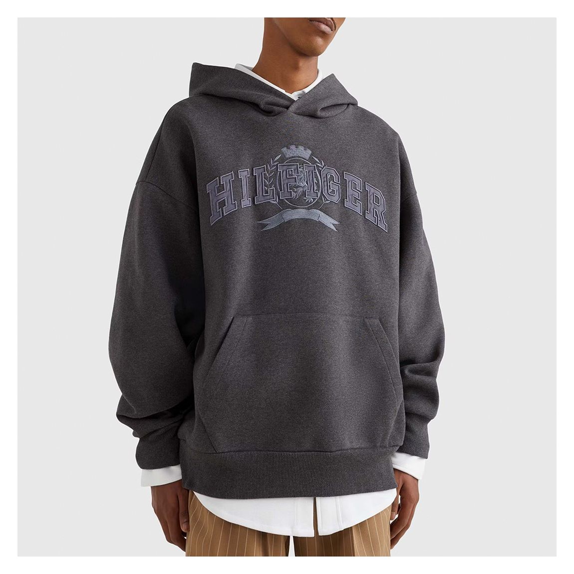Grey Oversized Cotton Hoodie main product photo