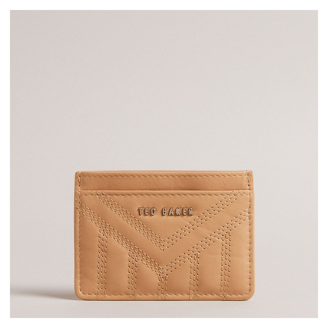 Camel Ayani Quilted Leather Card Holder main product photo