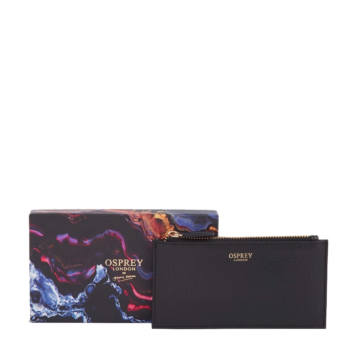 Black Luna Grainy Hide Zip Top Pouch main product photo