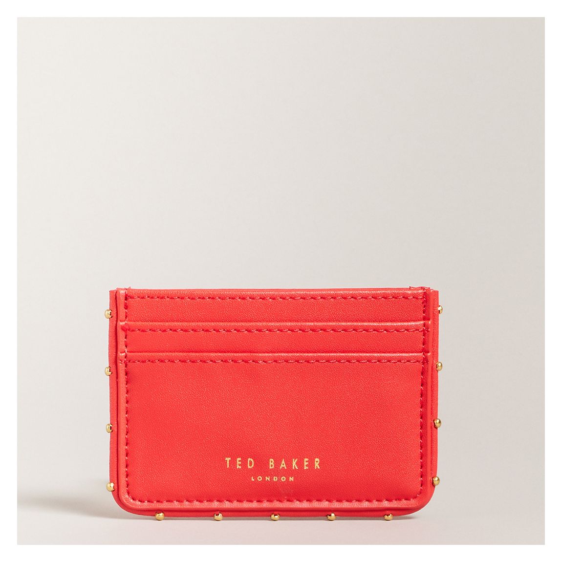 Coral Kahnia Studded Edge Leather Cardholder main product photo