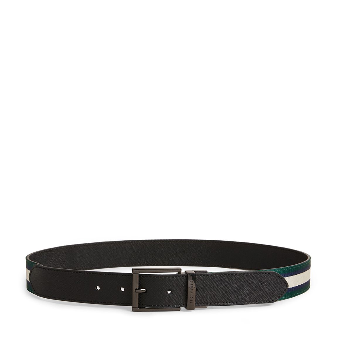 Black Strype Contrast Reversible Belt main product photo