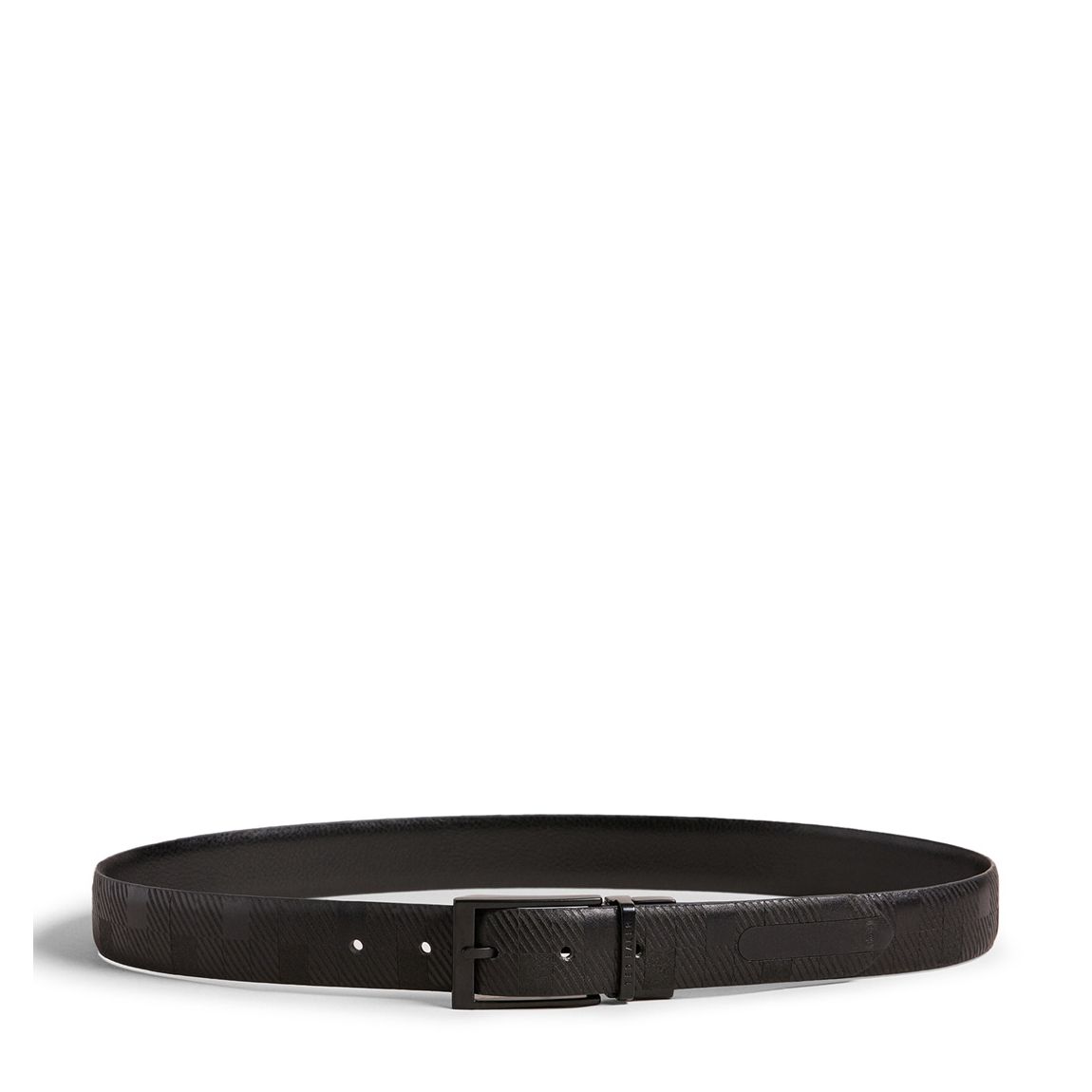 Black Chekinn House Check Leather Belt main product photo