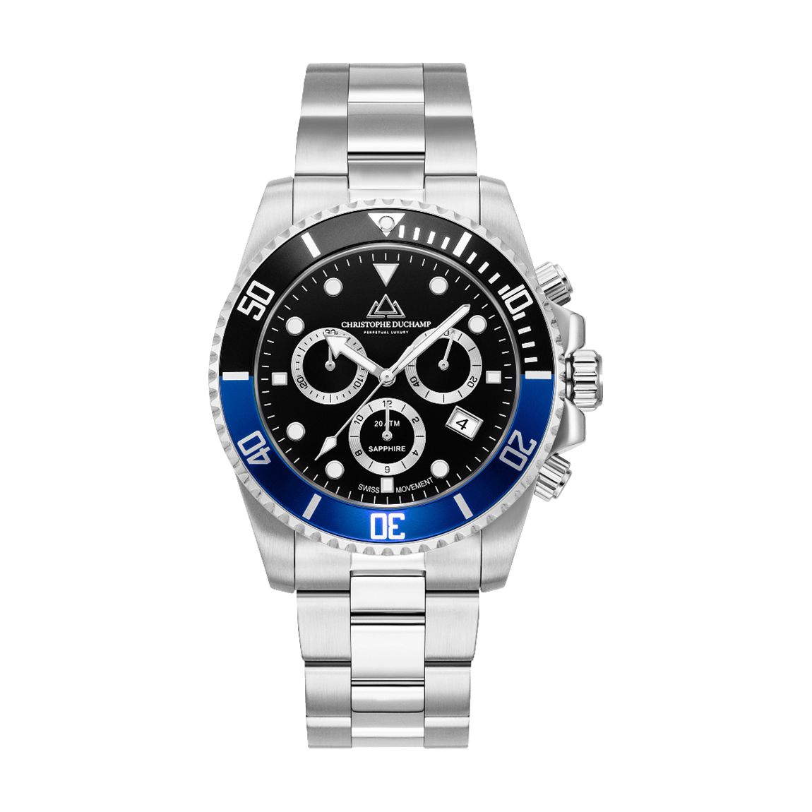 Men's Marine Chrono Blue, Black & Silver Watch 44mm main product photo
